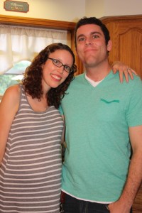 Rob and I at my baby shower, September 2013.